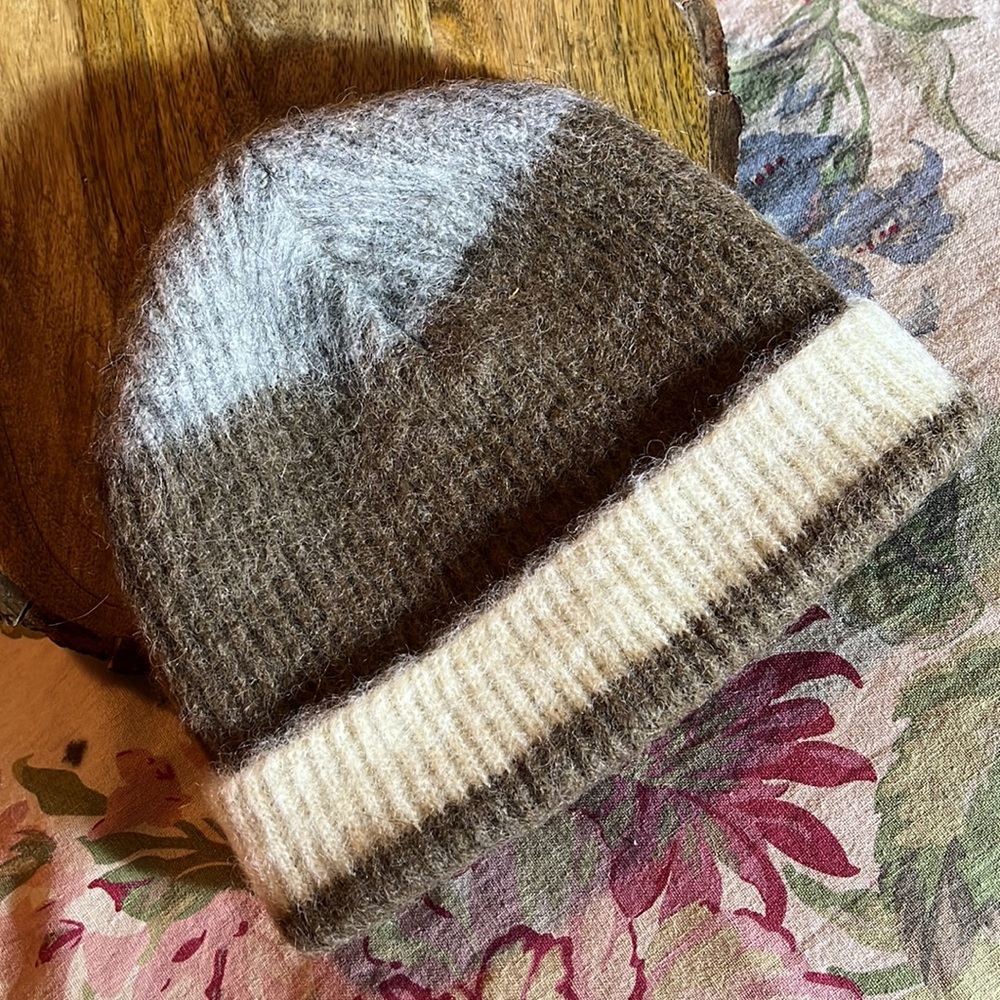 Vintage Icelandic Wool Hat Size OSFA
Striped Colorblock Ribbed Quiet Luxury NEW